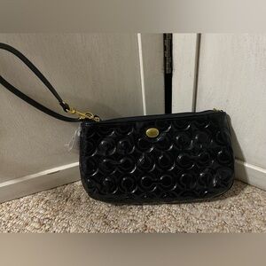 Coach Patent Embossed Large Wristlet